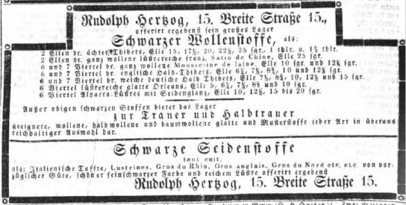 000_Berlinische Nachrichten von Staats- und gelehrten Sachen_1857_03_01_Nr61_Rudolph-Hertzog_Wollwaren_Seidenstoffe