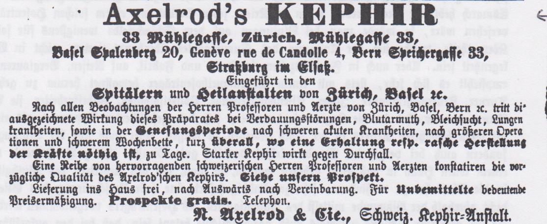 00_Schweizerische Blätter für Gesundheitspflege_NF03_1888_p030_Kefir_Axelrod_Zürich