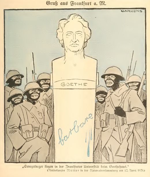 20. Jahrhundert_02_1920_p225_Frankreich_Besatzungsherrschaft_Schwarze-Schande_Goethe_Frankfurt-M