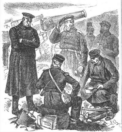 Fliegende Blätter_054_1871_Nr1340_Beibl1_p1_Moltke_Erbswurst_Kriegsgericht