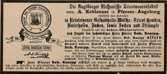 Fliegende Blätter_092_1890_Nr2341_Beibl_p09_Kneipp_Gesundheitswäsche_Augsburg_Naturheilkunde