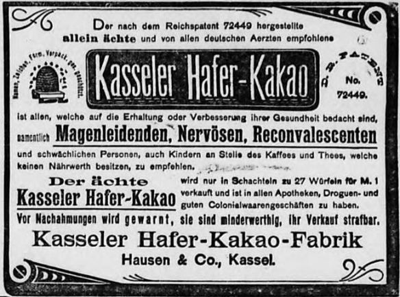 00_Hamburger Nachrichten_1894_09_30_Nr231_p17_Kasseler-Haferkakao_Frühstück_Plagiate_Heilmittel