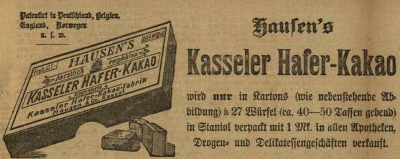 00_Karlsruher Tagblatt_1897_05_17_Nr136_Beilage_Kasseler-Haferkakao_Hausen_Verpackung