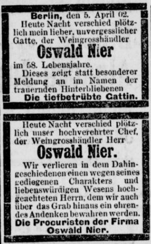 10-Berliner Tageblatt_1902_04_06_Nr172_p11_Oswald-Nier_Todesanzeigen