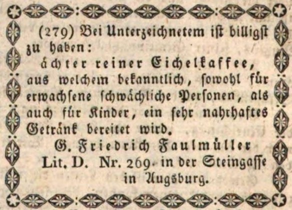 03_Augsburger Tagblatt_1833_01_31_Nr032_p124_Eichelkaffee