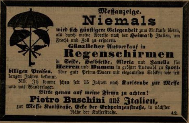 03_Anzeige eines Wanderlagers 1888_Karlsruher Tageblatt_1888_11_07_Nr306_p4191