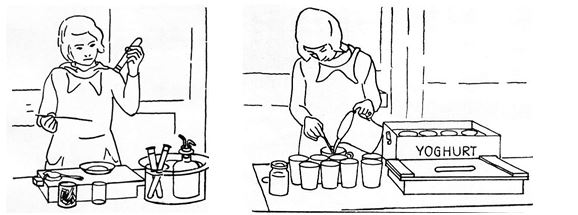 09_Forschungen zur Alkoholfrage_43_1935_p74 und 75_Schule_Joghurt_Milchprodukte