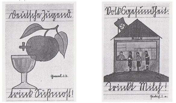 13_Alkoholfreie Jugenderziehung_1_1939_p13 und 14_Schule_Süßmost_Milch_Jugendliche_Wien