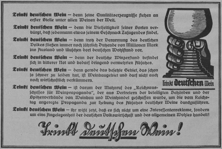 06_Zeitbilder_1927_03_27_p8_Gemeinschaftswerbung_Wein_Nationale-Werbung_Agrarmarketing