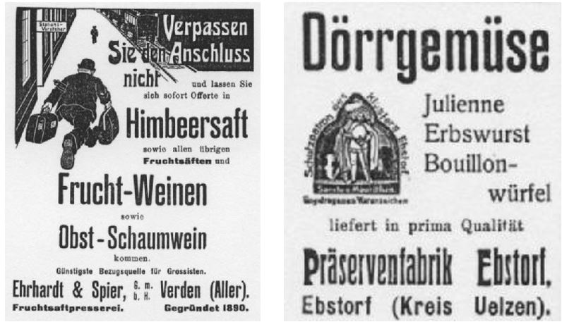 15_Der Materialist_35_1914_Nr02_p12_Gemüse_Dörrgemüse_Sirup_Fruchtwein_Himbeersaft_Ebsdorf_Verden