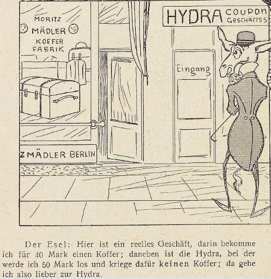 10_Lustige Blätter_14_1899_Nr32_p06_Schneeballsystem_Hydra_Koffer_Konsument_Kommerzialisierung