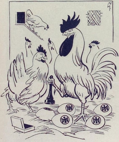 13_Kladderadatsch_83_1930_Nr13_Eier_Hühner_Hahn_Markenartikel_Frischei