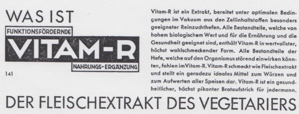 04_Vegetarische Warte_62_1929_p109_Hefextrakt_Fleischersatz_Vitam-R_Vegetarischer-Brotaufstrich