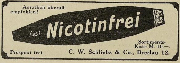 08_Lustige Blätter_29_1914_Nr02_p18_Lightprodukte_Zigarre_Entnikotinisiert_Schliebs_Breslau