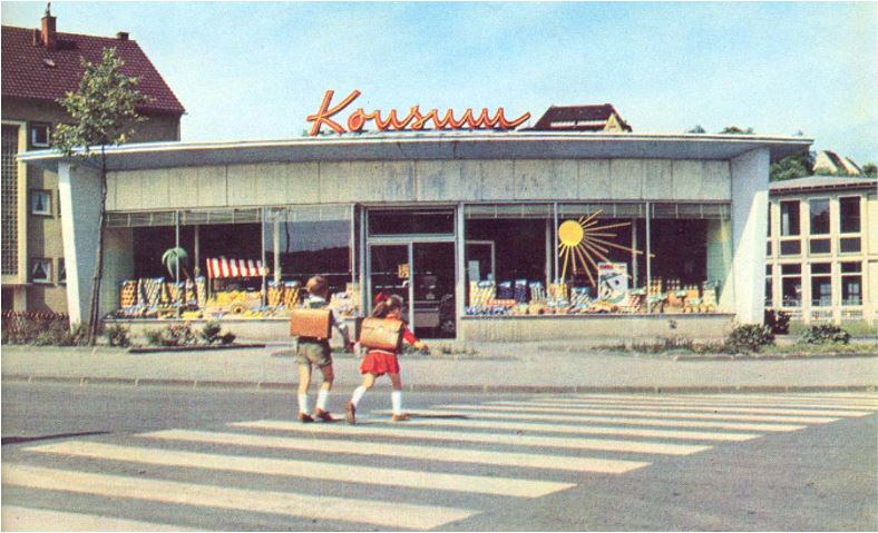 20_Der Verbraucher_19_1959_Nr25_Konsumgenossenschaften_Selbstbedienung_Laden_Schaufenster_Südfrüchte