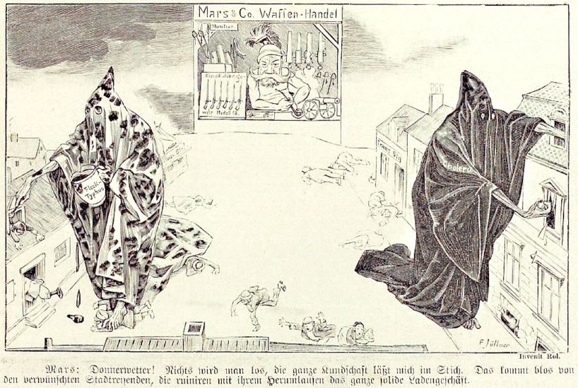 008_Kladderadatsch_045_1892_Nr18_p09_Seuchen_Cholera_Typhus_Mars_Hamburg_Infektionskrankheiten