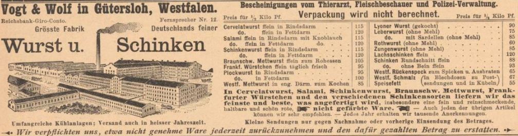 034_Der Bazar_43_1897_p082_Nahrungsmittelindustrie_Fleischwaren_Wurst_Schinken_Produktionsstätte_Vogt-Wolf_Gütersloh_Versandgeschäft