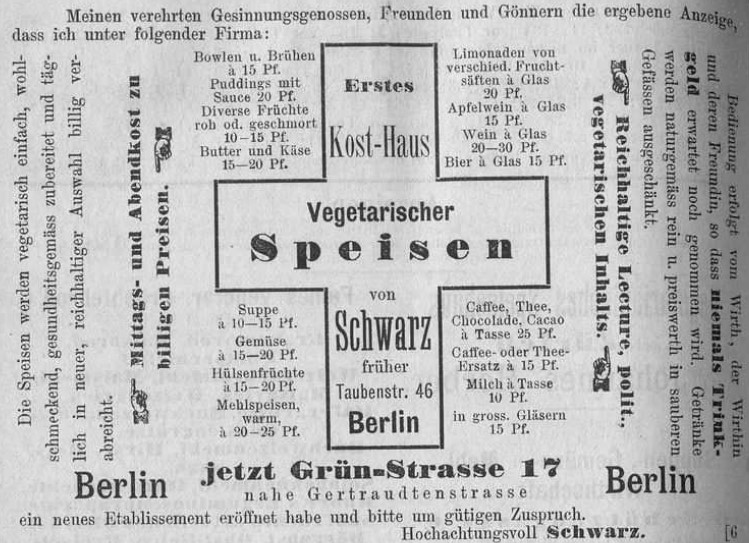 053_Vereins-Blatt für Freunde der natürlichen Lebensweise_17_1884_p2658_Vegetarismus_Restaurant_Schwarz_Speisen