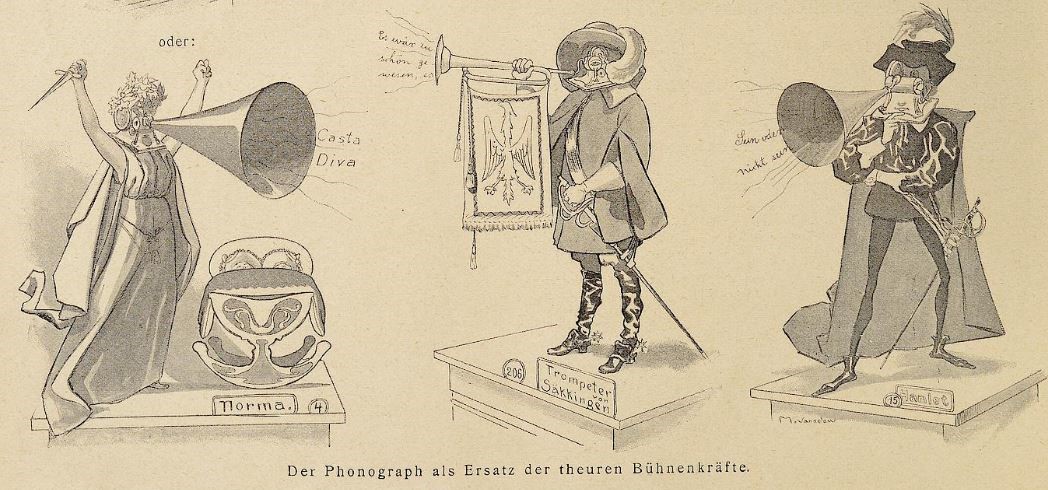 059_Lustige Blaetter_14_1899_Nr23_p08_Theater_Schauspieler_Phonograph