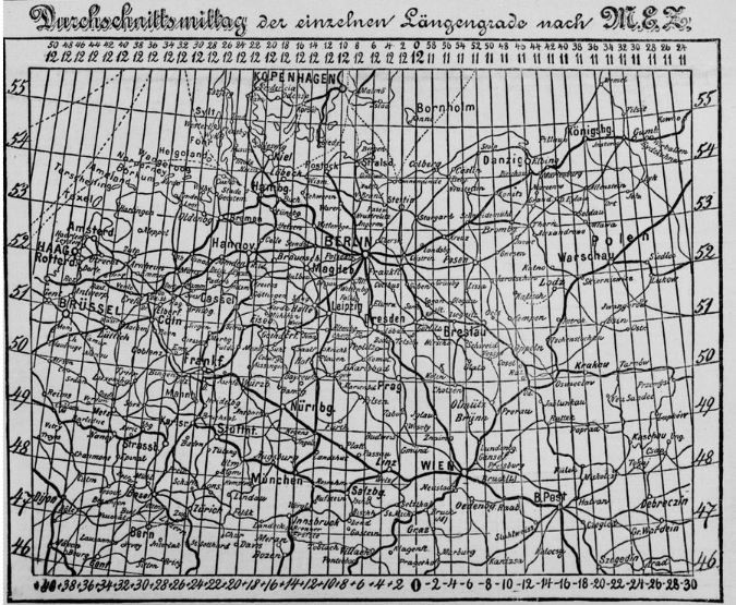 078_Berliner Tageblatt_1893_03_31_Nr166_p01_Zeit_Einheitszeit_Karte_Normierung