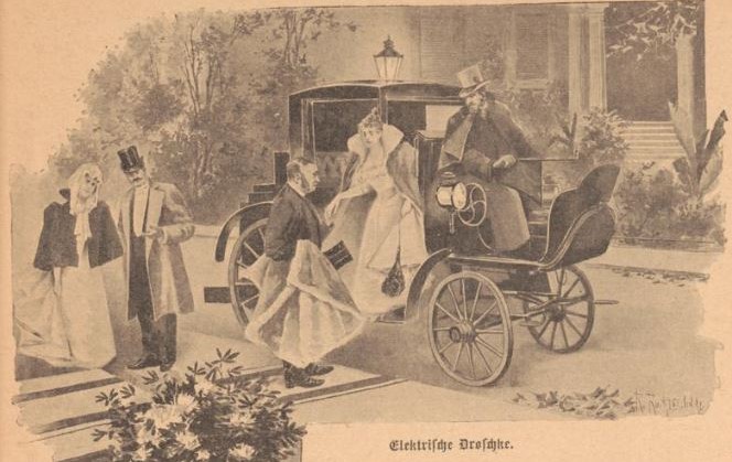 079_Der Bazar_043_1897_p041_Automobile_Droschke_Elektrofahrzeug_Repräsentation_Bürgertum