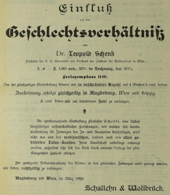 100_Börsenblatt fuer den Deutschen Buchhandel_065_1898_03_22_Nr066_p2220_Bücher_Embryologie_Leopold-Schenk_Geschlecht_Schallehn-Wallbrück