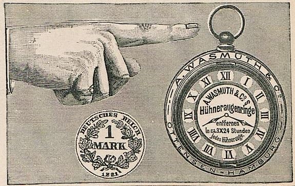 109_Fliegende Blaetter_103_1895_Nr2629_Beibl4_p1_Fußpflege_Hühneraugenringe_A-Wasmuth_Ottensen_Verpackung