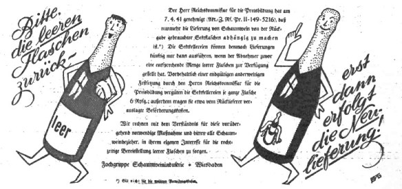 7_Deutsche Handels-Rundschau_34_1941_Nr13_Flaschen_Recycling_Kreislaufwirtschaft_Sekt_Glas