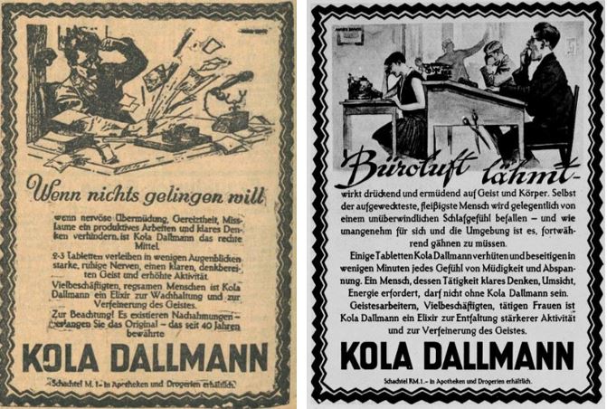 36_Karlsruher Tagblatt_1929_06_18_Nr167_p8_Kola-Dallmann_Angestellte_Welt-Spiegel_1928_04_29_p8_Büro_Müdigkeit