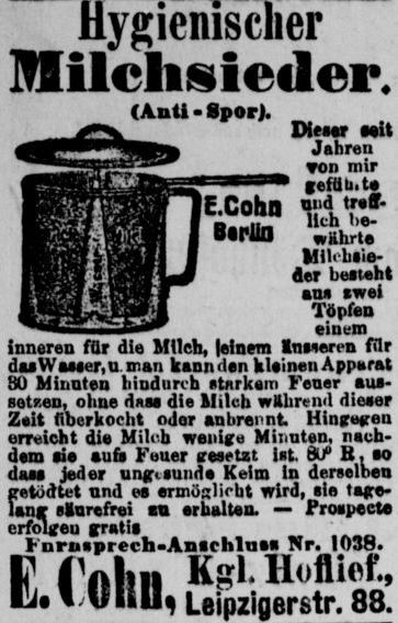 08_Berliner Tageblatt_1886_01_31_Nr055_p22_Haushaltsgeraete_Milchkocher_Bakterien