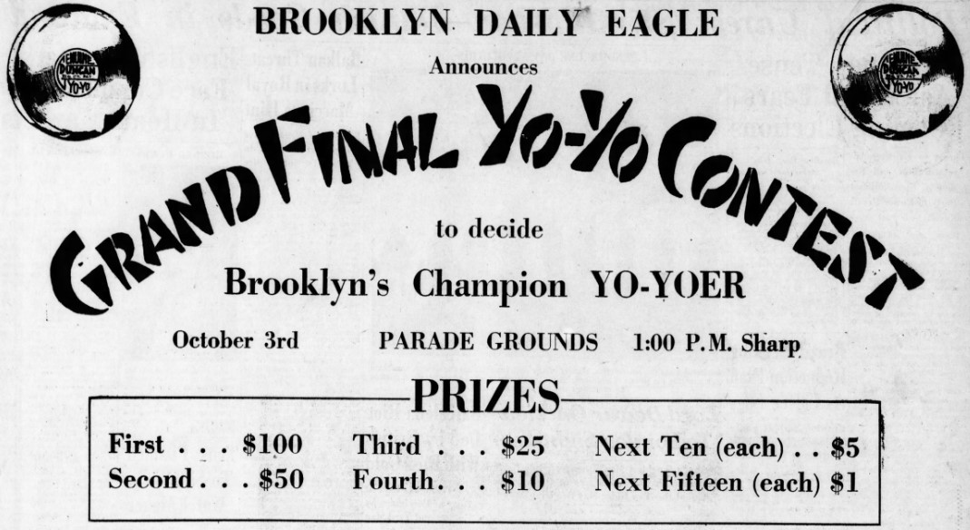11_Brooklyn Daily Eagle_1931_09_27_p68_Yo-Yo_Wettbewerb_Medienpartnerschaft
