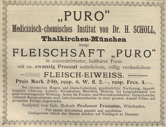 05_Die Heilkunde_01_1896-97_p566_Kraeftigungsmittel_Fleischsaft-Puro