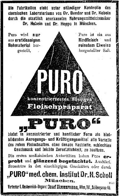 25_Neue Freie Presse_1908_10_07_Nr15841_p37_Lebensmittelskandal_Fleischpraeparate_Fleischsaft-Puro