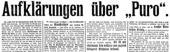 27_Leipziger Tageblatt_1910_03_08_Nr66_p4_Lebensmittelskandal_Fleischsaft-Puro