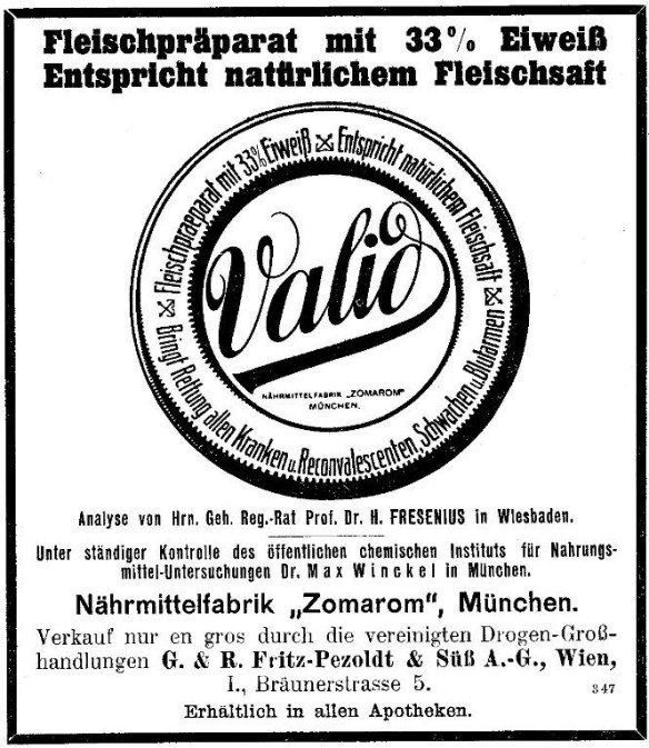 33_Wiener Medizinische Wochenschrift_60_1910_Sp2575_Fleischpraeparat_Valid_Zomarom_Muenchen