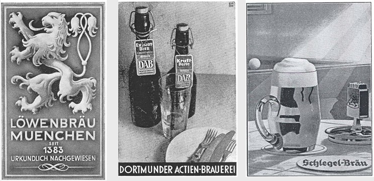 08_Scheck_1935_p26-28_Bier_Plakatwerbung_DAB_Schlegel_Loewenbraeu_Werbung