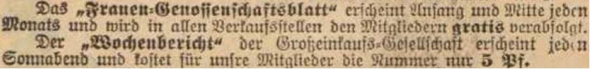 09_Vorwärts_1902_10_01_Nr229_p7_Konsumgenossenschaften_Berlin_Frauengenossenschaftsblatt_Wochenbericht_GEG