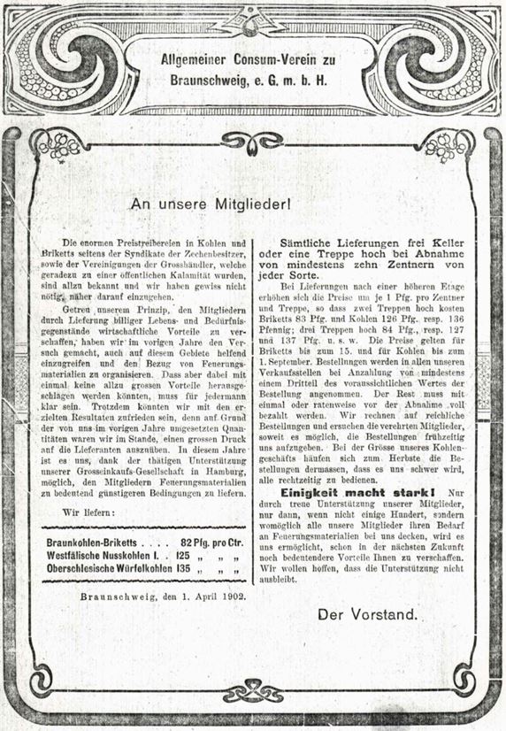 16_Frauen-Genossenschaftsblatt_01_1902_p016_Konsumgenossenschaften_Braunschweiz_Heizmaterial_Kohle_Briketts