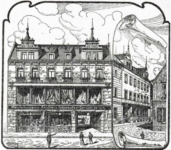 19_Frauen-Genossenschaftsblatt_01_1902_p125_Konsumverein_Schedewitz_Kaufhaus_Schaufenster_Verkaufsstaette