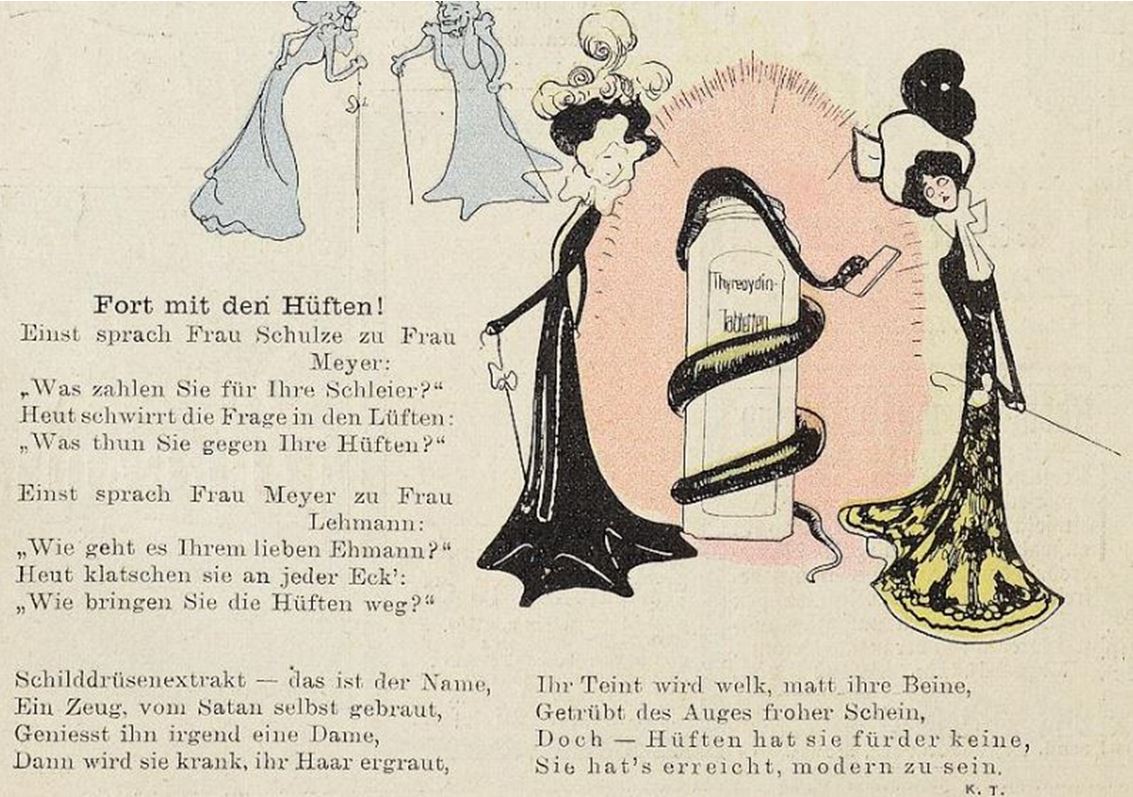 02_Lustige Blaetter_14_1899_Nr27_p16_Schlankheitspraeparate_Hormonpraeparate_Thyreoidin_Gedicht_Schlankheit