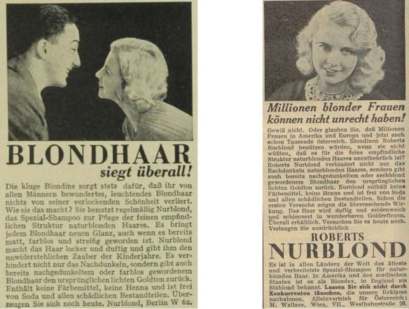 20_Das Magazin_09_1932-33_Nr101_p115_Das Blatt der Hausfrau_48_1932-33_H07_p180_Haarpflege_Haarshampoo_Nurblond_Blondinen