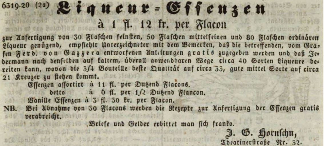 03_Muenchener Tagblatt_1846_09_17_Nr257_p2197_Essenzen_Spirituosen_Likoer_Hornschu