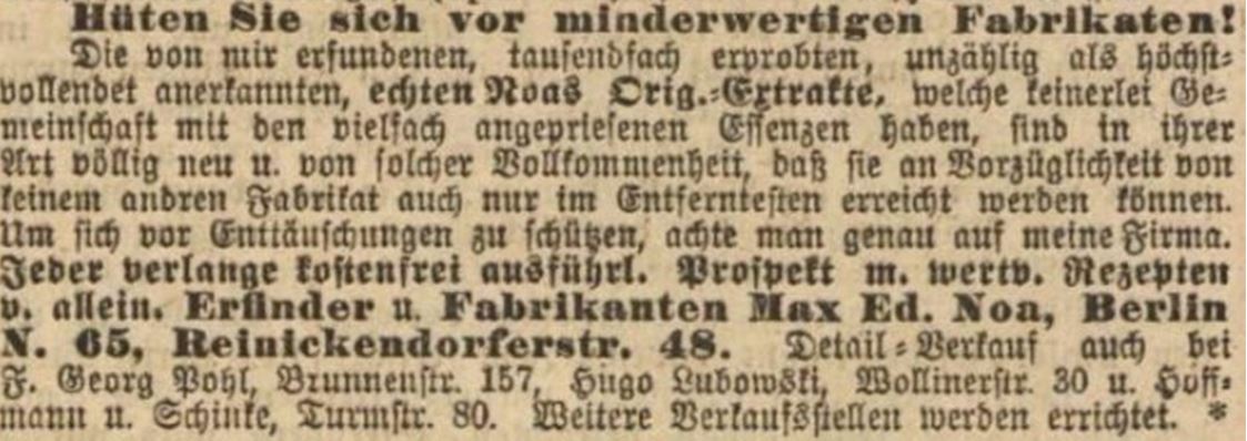 25_Vorwaerts_1900_11_11_Nr264_p18_Max-Noa_Essenzen_Spirituosen_Plagiate_Otto-Reichel