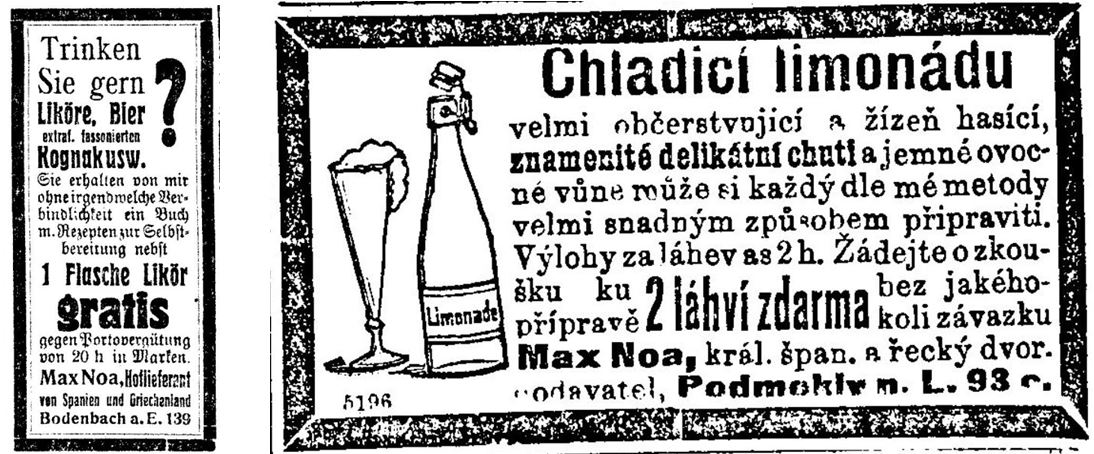 33_Christlich-soziale Arbeiter-Zeitung_1912_07_27_Nr030_p07_Cech_1912_07_10_Nr187_p10_Max-Noa_Essenzen_Spirituosen_Limonaden_Selbstbereitung_DIY_Bodenbach