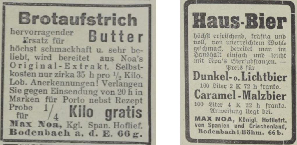34_Das interessante Blatt_1913_05_22_Nr021_p29_ebd_07_17_Nr029_p36_Max-Noa_Selbstbereitung_DIY_Bier_Brotaufstrich_Bodenbach