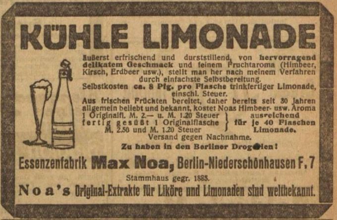 38_Vorwaerts_1919_06_12_Nr295_p07_Max-Noa_Essenzen_Limonaden_Selbstbereitung_DIY