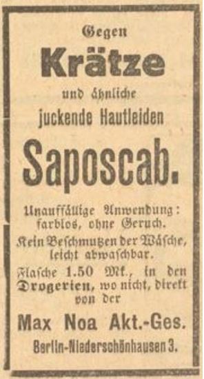 42_Des Lahrer hinkenden Boten neuer Kalender_1925_Werbung_p27_Geheimmittel_Heilmittel_Max-Noa_Saposcab_Hautpflege_Hautcreme