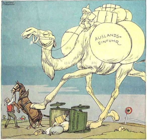 03_Kladderadatsch_85_1932_Nr43_sp_Außenhandel_Importe_Devisen_Autarkie