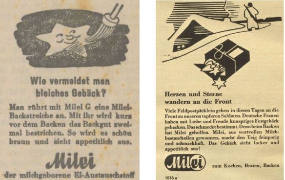 24_Oberdonau-Zeitung_1943_06_30_Nr178_p6_Wiener Illustrierte_1941_12_17_Nr51_p12_Milei_Austauschstoff_Eier_Gebäck_Backen