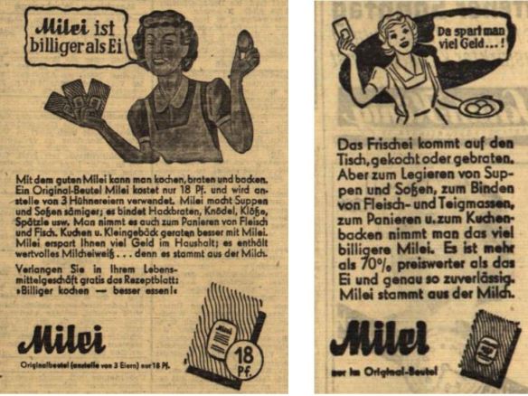 35_Südkurier_1949_11_22_Nr138_p7_ebd_12_10_Nr146_p7_Milei_Austauschstoff_Eier